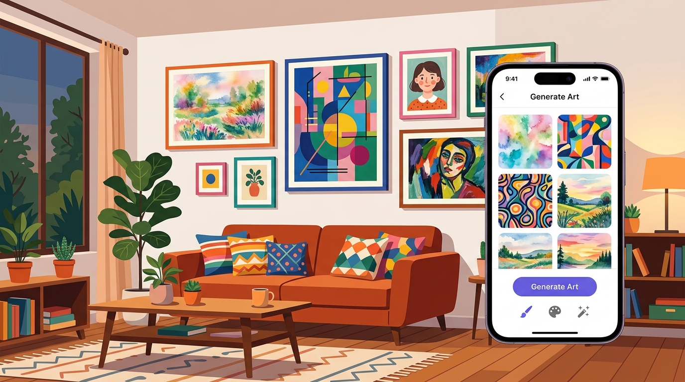 AI wall art generator apps compared on iPhone