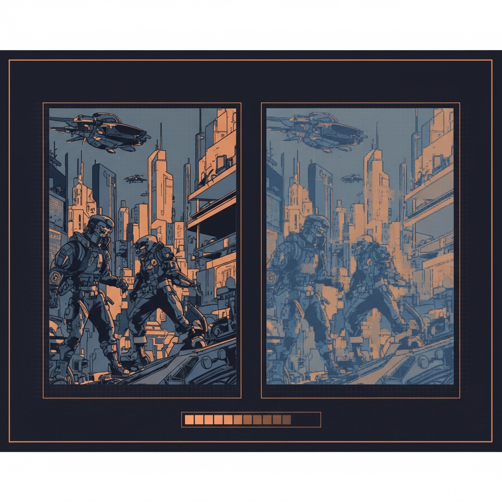 Side by side comparison of high quality vs compressed comic pages