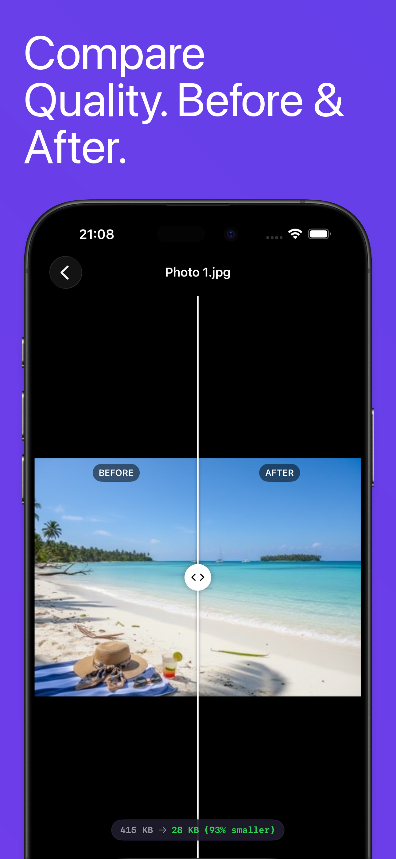 PhotoStrip - Before and after comparison