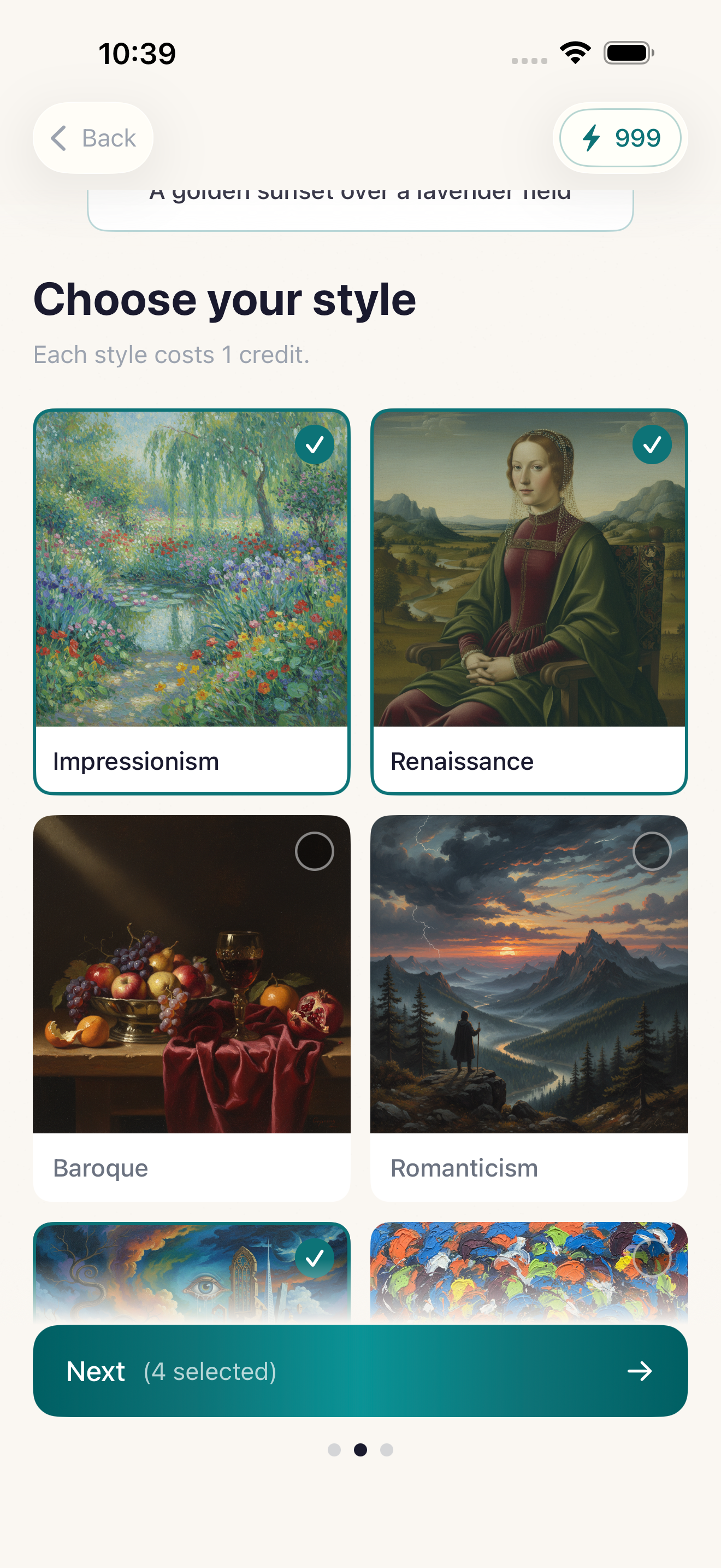 Wallora Screenshot 5 - Style Selection